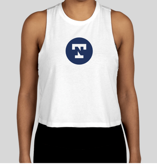 Women's Racerback White Crop Tank